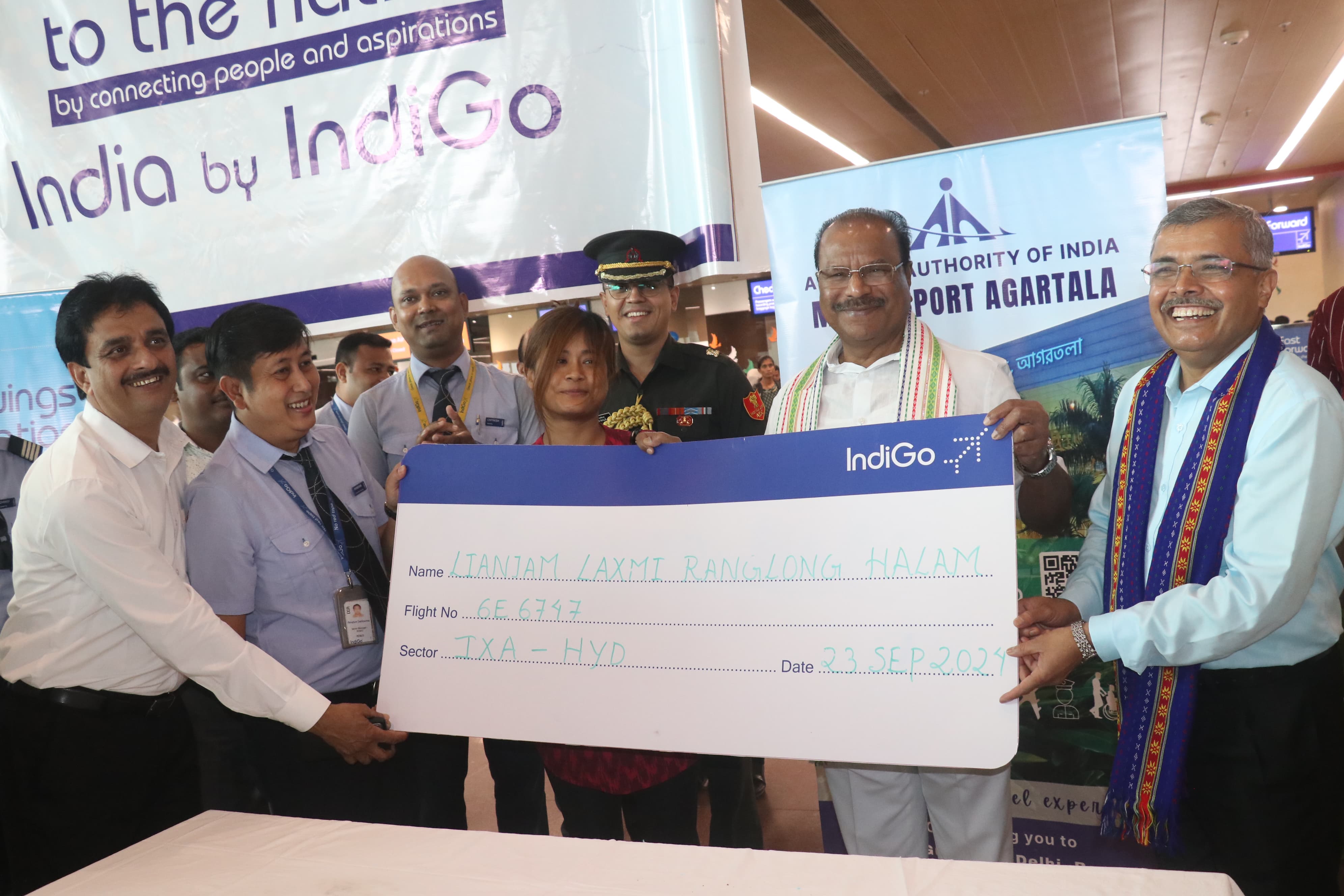 Guv inaugurates new  flight service connecting   Agartala to Hyderabad