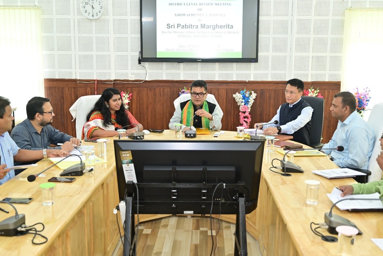 Union Minister Pabitra Margherita reviews implementation of Central-sponsored schemes in Khowai district