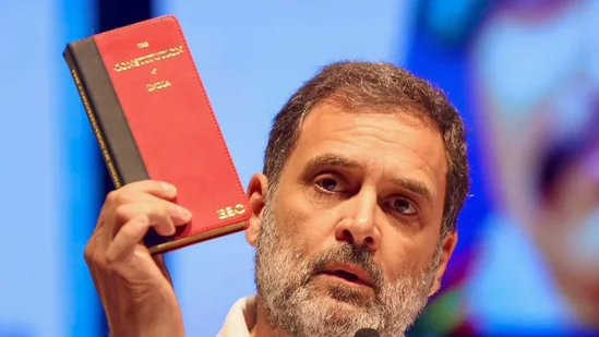 ‘What message did Rahul Gandhi…’: BJP vs Congress over ‘red’ copy of Constitution