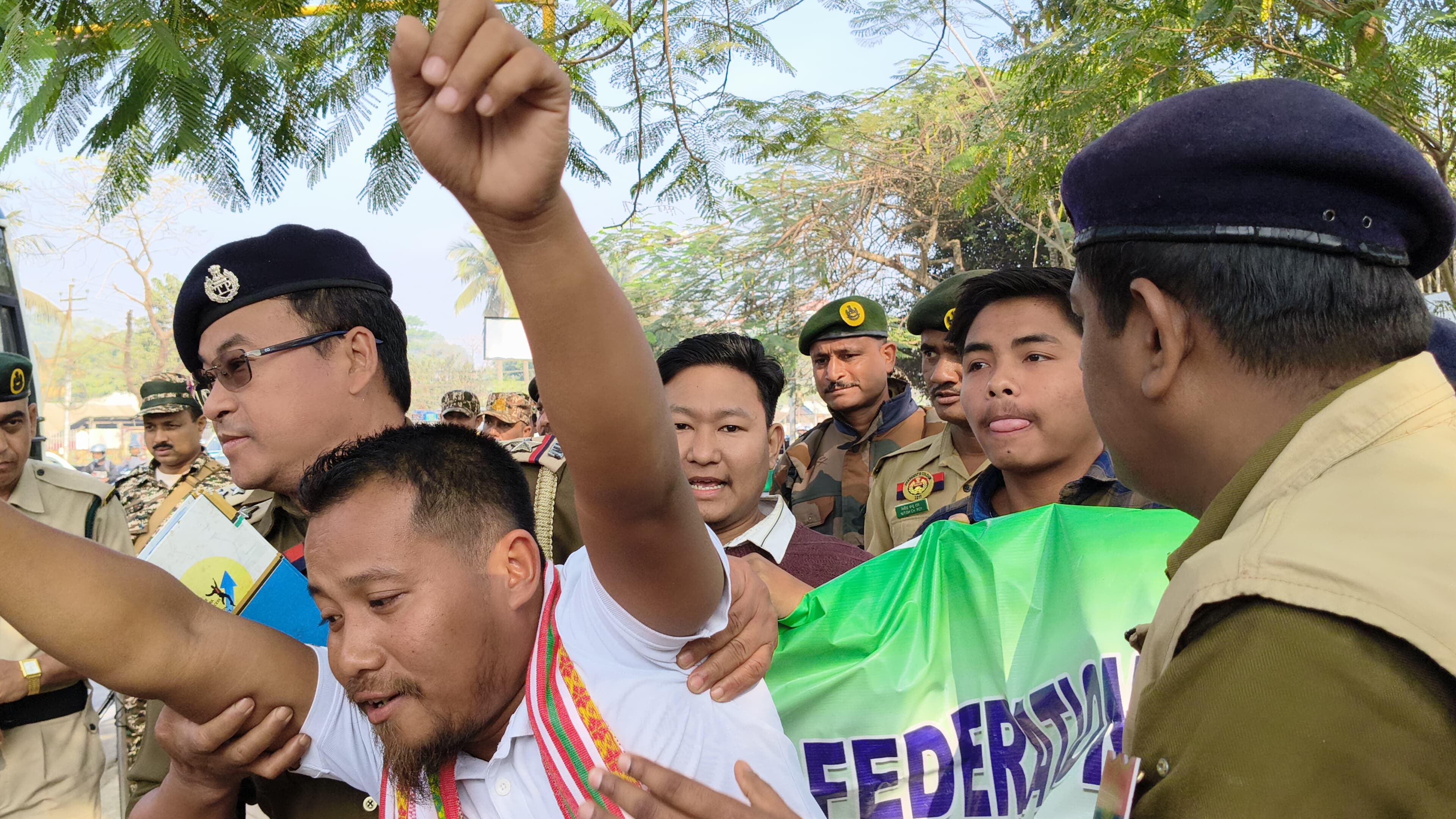 TSF stages protest, demands to raise Roman script for Kokborok language