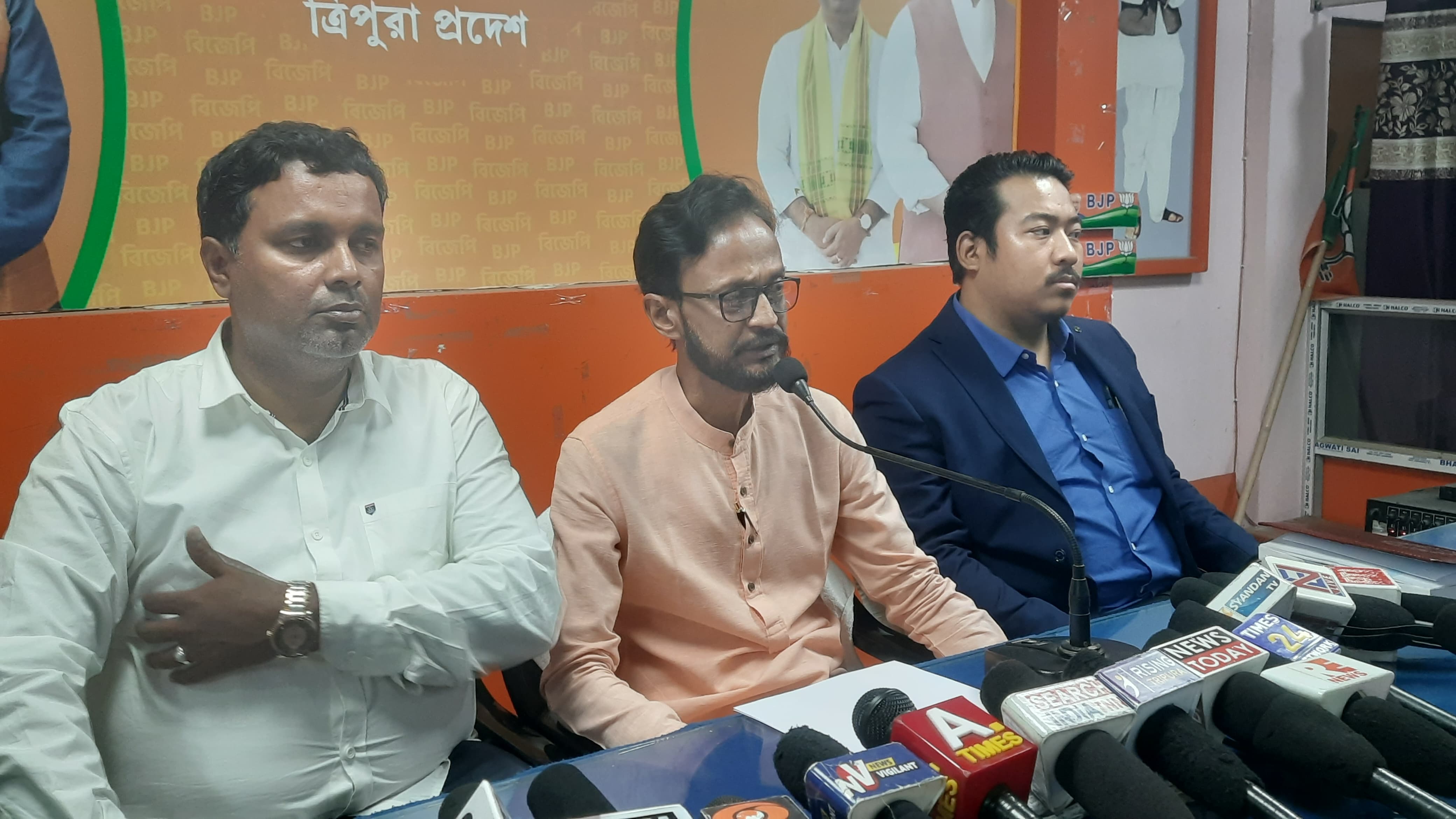 Tripura BJP Protests CPI(M)'s Criticism of Flood Assistance