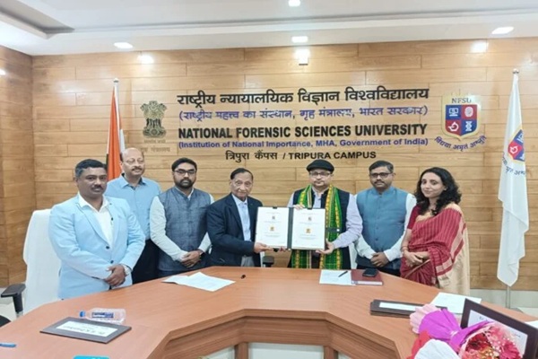 MoU between National Forensic Science University, Tripura Campus, and National Law University