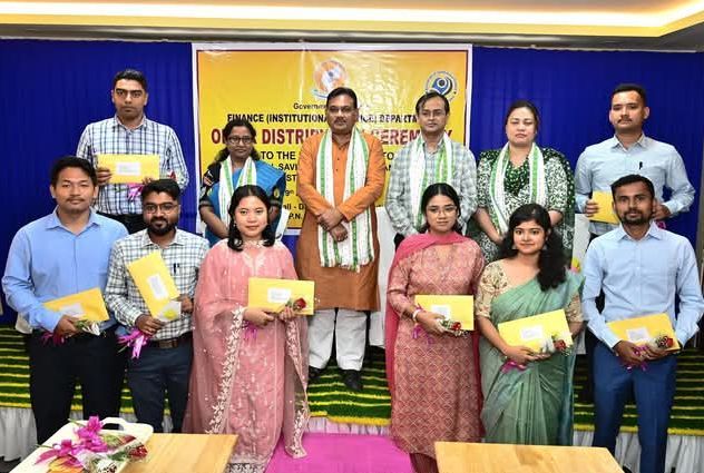 Finance Minister Pranajit Singha Roy  distributes job offer letters