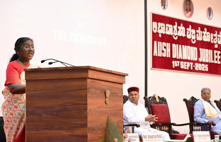 President Murmu Urges Empathy, Innovation in Addressing Speech and Hearing Disorders at AIISH Jubilee
