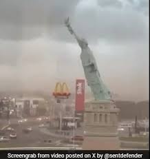 Storm Topples 40-Metre Statue of Liberty Replica in Southern Brazil