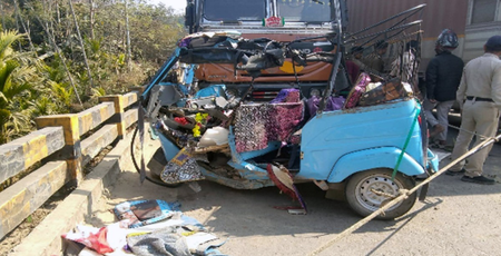 Four Killed, Two Critically Injured in Tripura Auto-Rickshaw-Truck Collision