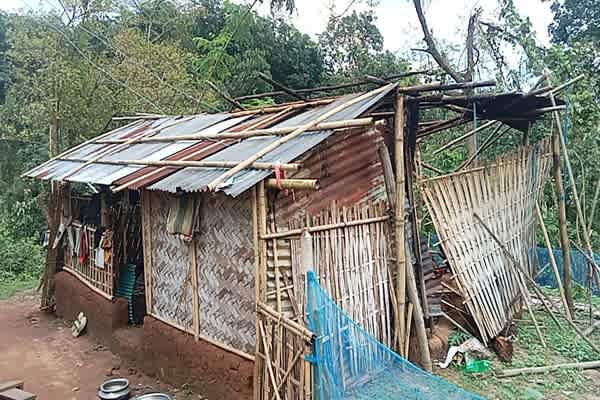 Minister Brishaketu Debbarma Extends Relief to Storm-Hit Family in Simna