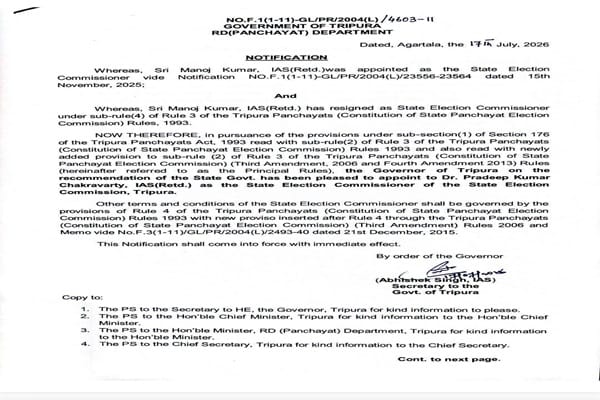 Dr. Chakravarty appointed Tripura Election Commissioner