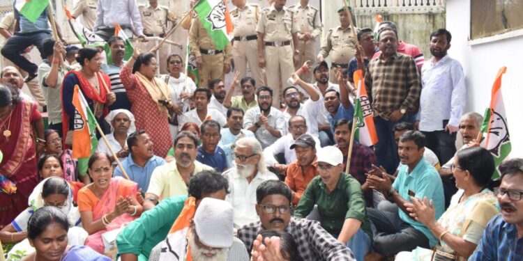 Congress stages Protest Against Human Rights Commission in Tripura