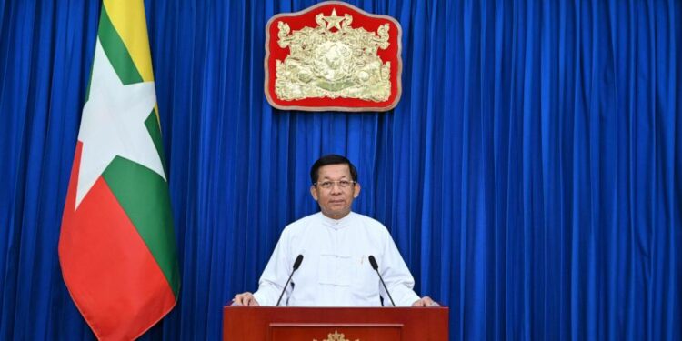 Head of Myanmar’s military government urges ethnic rebels to join peace talks