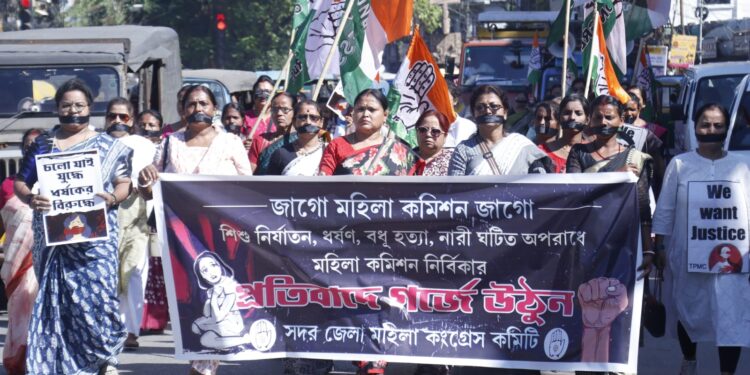 Sadar Zila Mahila Congress hit the road: Demanding accountability from the Tripura Commission for Women