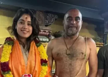 Janhvi Kapoor takes a break from shooting RC 16; visits Hanuman temple in Hyderabad.