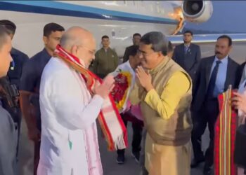 Union Home Minister Amit Shah Arrives in Tripura for NEC Plenary Session