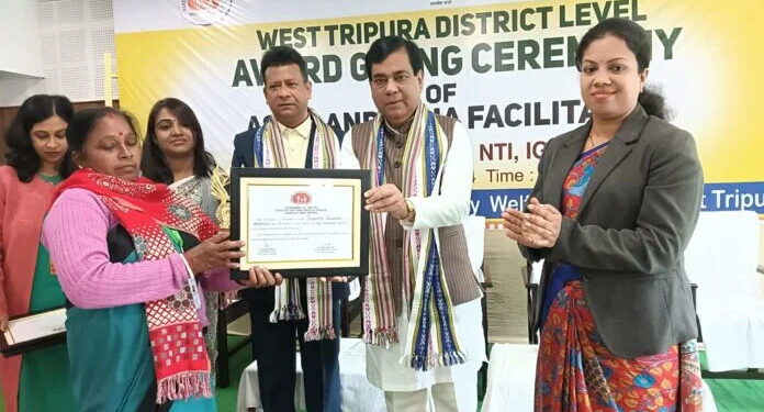 Five ASHA workers and three ASHA facilitators from West Tripura district Felicitates