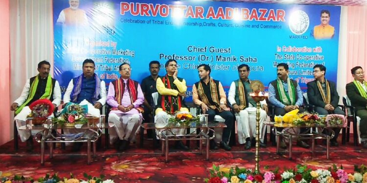 Chief Minister Dr. Manik Saha inaugurates Purvottar Adi Bazar