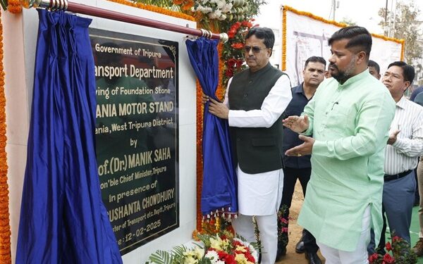 CM attends foundation-laying of several development projects in Jirania