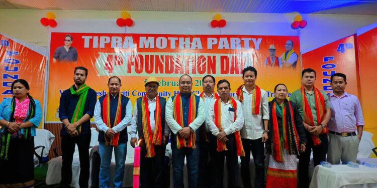 Tipra Motha Lefunga Block Committee celebrated the 4th foundation