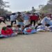 Students stage protest: Blocked NH