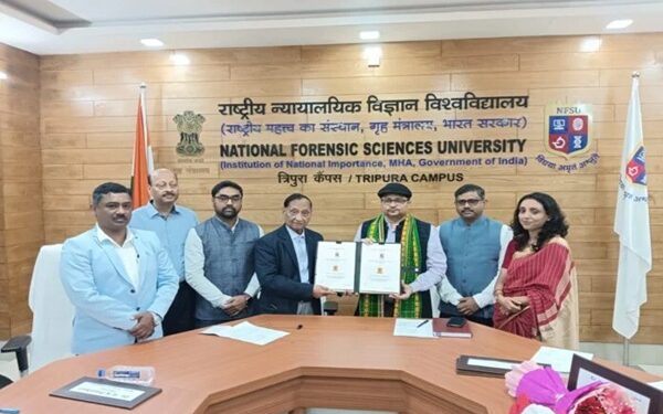 MoU between National Forensic Science University, Tripura Campus, and National Law University