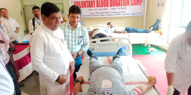 Voluntary Blood Donation Camp Held at Agartala GB Hospital Auditorium