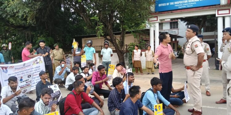 Jail Warder Aspirants Demand Completion of Recruitment Process, Stage Protest in Agartala