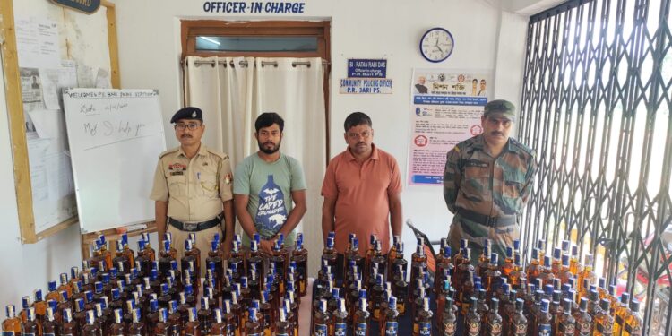192 Bottles of Illicit Liquor Seized from Vehicle Near Rajnagar PR Bari Outpost, Two Arrested