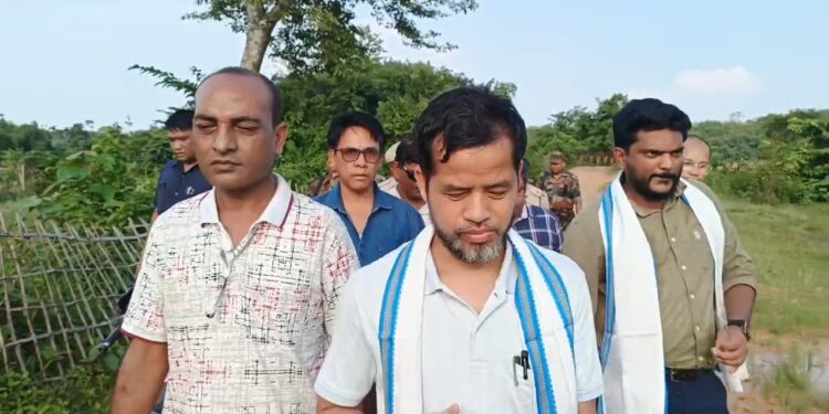 Minister Sukla Charan Noatia Inspects Damaged Roads, Launches Football Tournament in Jolaibari