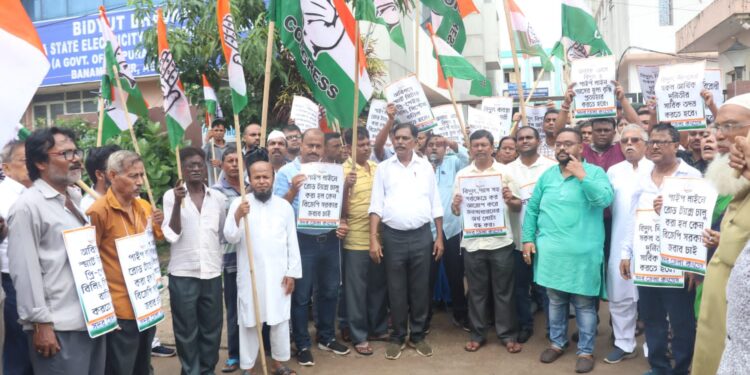 Congress Stages Protests in Udaipur and Kumarghat Against Power Tariffs, Smart Meters, and Political Violence in Tripura