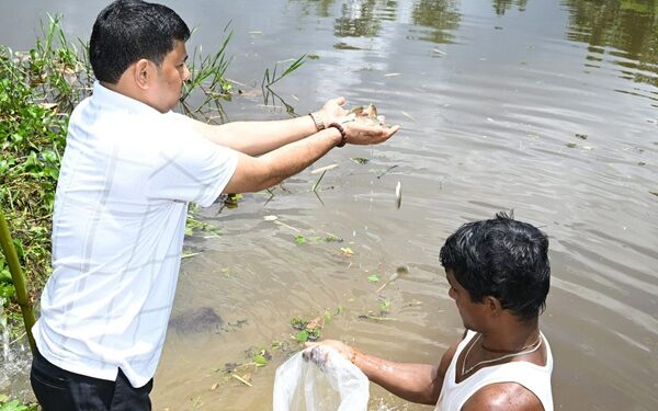 Tripura Pushes for Self-Sufficiency in Fish Production: Minister Sudhangshu Das Leads Fish Seed Release at Jagannathpur