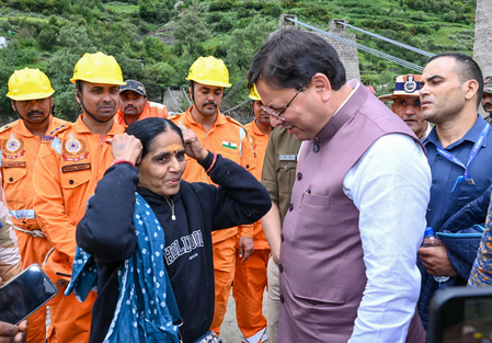 Uttarakhand CM Announces Ration, Financial Aid for Disaster-Hit Families