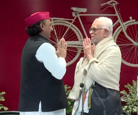 INDIA Bloc VP Candidate Justice Reddy Receives SP, Congress Support in Lucknow
