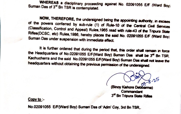 TSR Jawan Suman Das Suspended for Human Rights Violation in Public Assault Incident