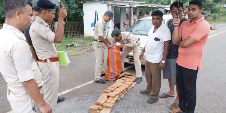 37 Kg Cannabis Seized from Vehicle at Belfang Naka Point, One Arrested
