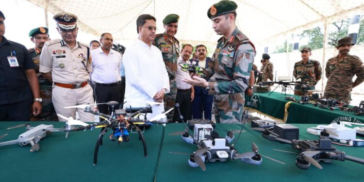 CM Dr. Manik Saha Attends Joint Drone Demonstration by Indian Army and Assam Rifles in Agartala