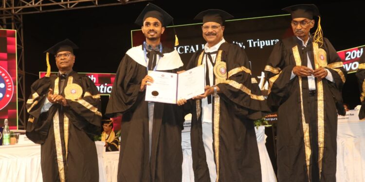 Tripura Governor Graces 20th Convocation of ICFAI University at Kamalghat