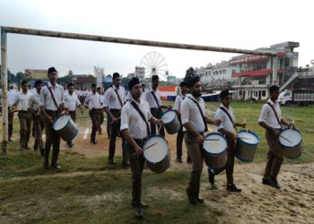 RSS holds grand Path Sanchalan in Agartala on Mahalaya