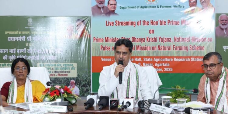 PM Modi unveils ₹35,440 cr agri schemes; Tripura CM joins