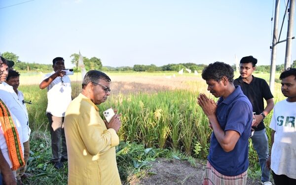 Minister Ratan Lal Nath Assures Help to Farmer After Crop Loss