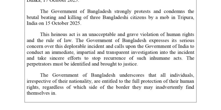Tripura lynching: Bangladesh seeks impartial investigation