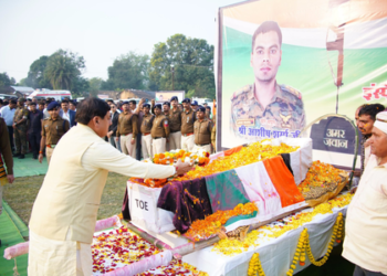 MP Hawk Force’s Ashish Sharma martyred, cremated with honours