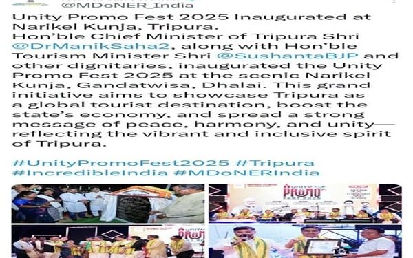 DoNER hails Tripura’s ‘Unity Promo Fest’ as model of harmony, growth