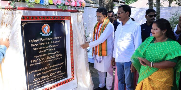 CM Manik Saha inaugurates ₹207 cr projects in Dhalai