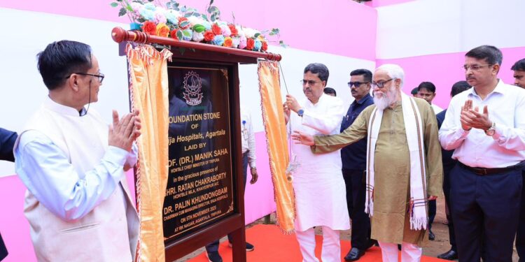 CM Manik Saha Lays Foundation for Shija Super Speciality Hospital
