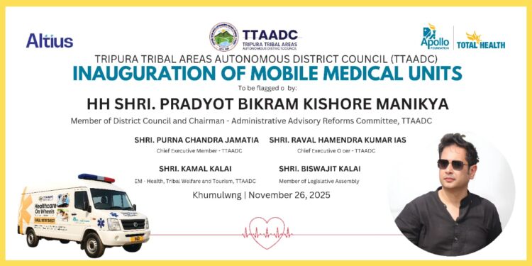 TTAADC: Pradyot Debbarma Flags Off Six Mobile Medical Units