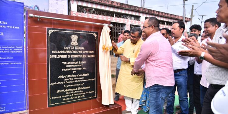 Tripura Aims for Agricultural Self-Reliance: Minister Ratan Lal Nath Lays Foundation of Tulasikhar Rural Market