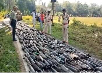 Tripura Police destroy 410 modified silencers in noise crackdown
