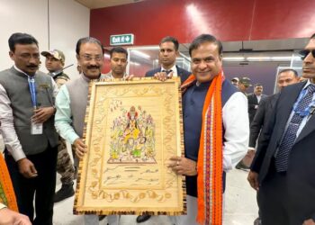 Assam CM Himanta Biswa Sarma visits Tripura Sundari Temple