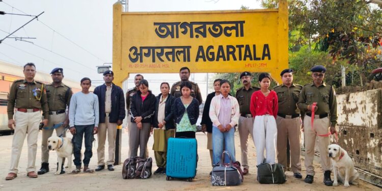 Agartala station: 4 women held with 46 kg ganja