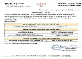 BJP announces national president election schedule