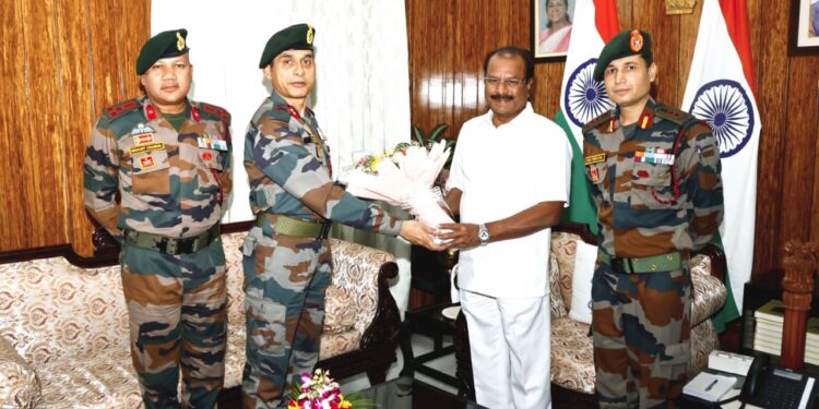 Maj Gen Bhinder meets Guv Indra Sena Reddy